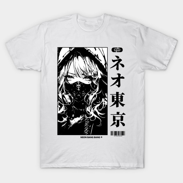 Japanese Cyberpunk Anime Girl Techwear 02 T-Shirt by Neon Bang Bang